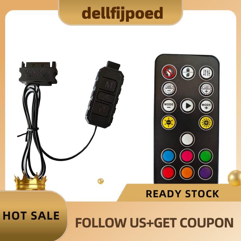 dellijpoedARGB Controller to SATA RGB Remote Mini Controller อะแดปเตอร์ ARGB Controller Mini RGB PC 