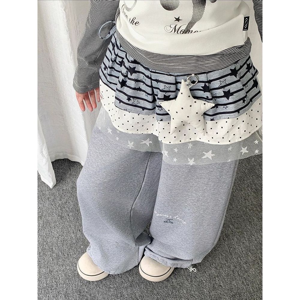 ผู้หญิงการออกแบบเฉพาะลาย Star Lace Panel Hem Piece กระโปรงมินิสําหรับ Layering
