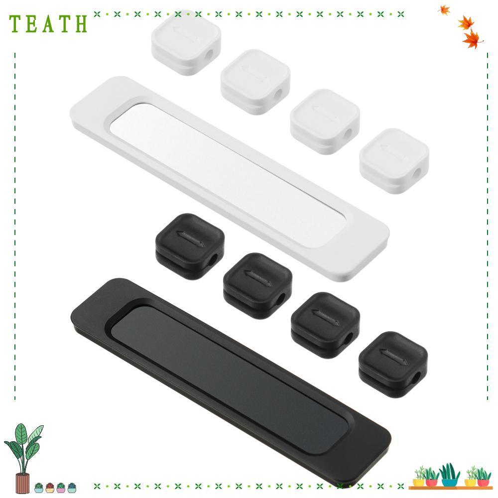 TEATH การจัดการสายเคเบิล Home Office Storage USB Charger Magnetic Self-กาว USB Cables Holder