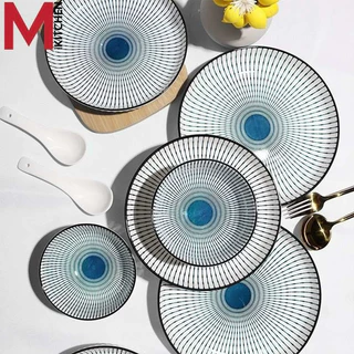 M KITCHEN จาน ชาม ถ้วย ชามบะหมี่ สไตล์ญี่ปุ่น เซรามิก 1ใบ เข้าไมโครเวฟได้ (A3)