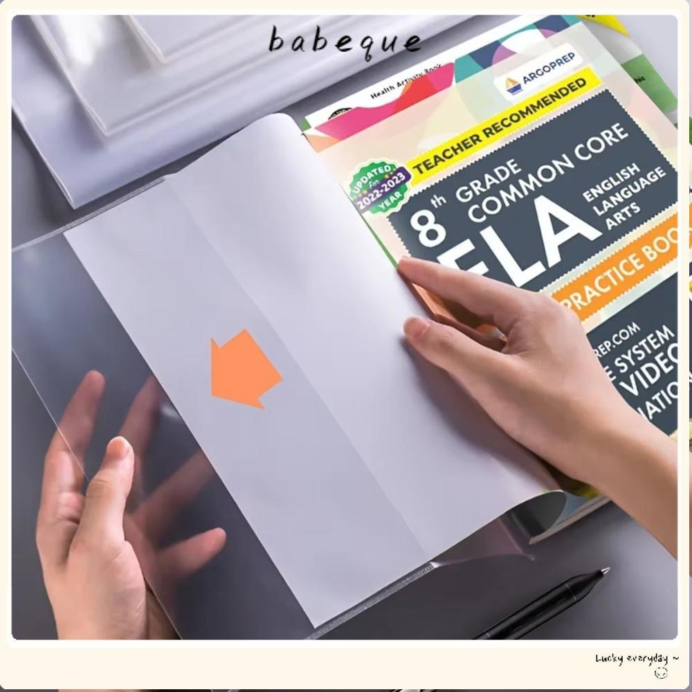 Babeque ปกหนังสือโปร่งใส 10 ชิ้น, ปิดกาวในตัว A4/16K/A5 ปกหนังสือพลาสติก, หนังสือกันน้ําทนต่อการสึกหรอฝาครอบป้องกัน PVC