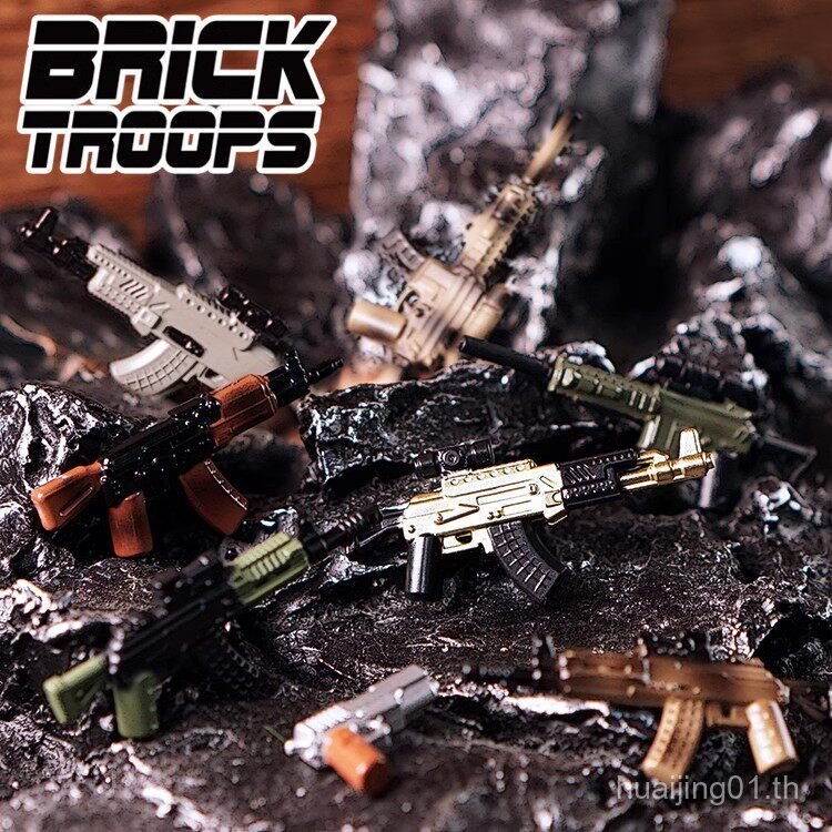เคลือบ Le Yile bricktroops Third Party Minifigure อุปกรณ์เสริม M4 AK M1911 ของเล่น SB7T