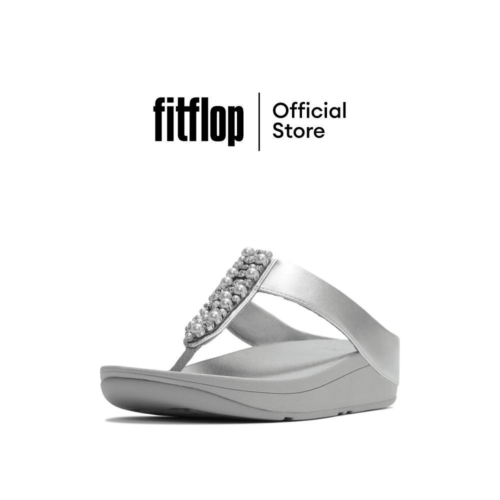 FITFLOP FINO PEARLS-AND-CRYSTAL T/P รองเท้าแตะแบบหูหนีบผู้หญิง รุ่น A2N-011 สี SILVER