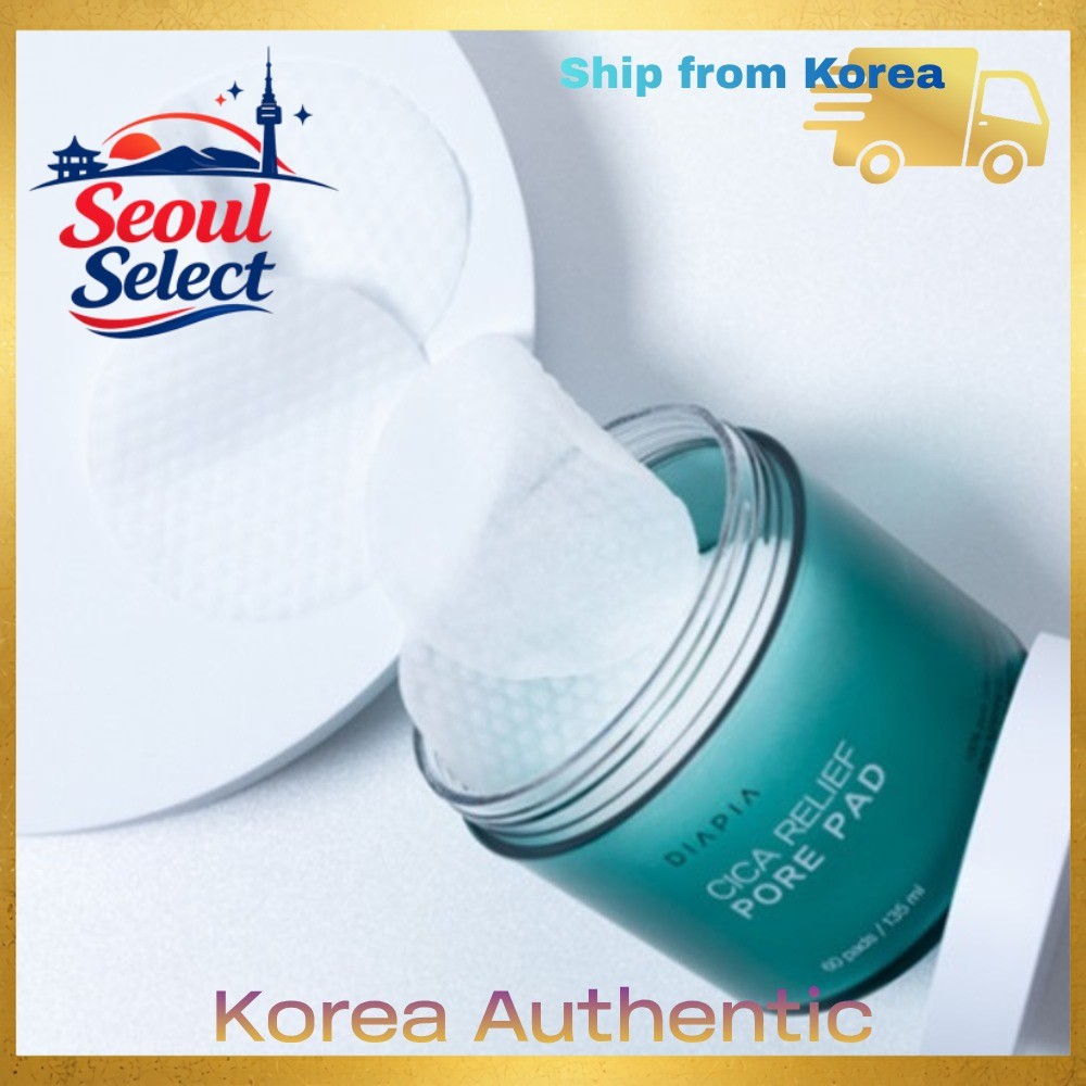 DIAPIACica Relief Pore Care Exfoliating Pad 60 แผ่น Oeko-Tex Cotton Toner Pad