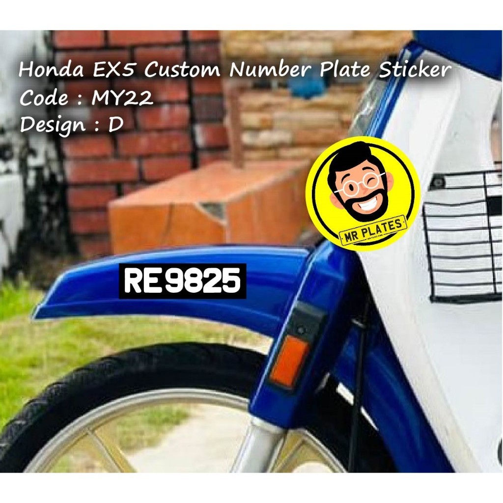 MY22 Honda EX5 สติ๊กเกอร์แผ่นตัวเลขแบบกําหนดเอง Classic Clean Design กันน้ํา