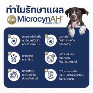 MicrocynAH ไมโครซิน สเปรย์พ่นแผล ฆ่าเชื้อแบคทีเรีย ไวรัส เชื้อรา สำหรับสัตว์ทุกชนิด ขนาด 59 ml