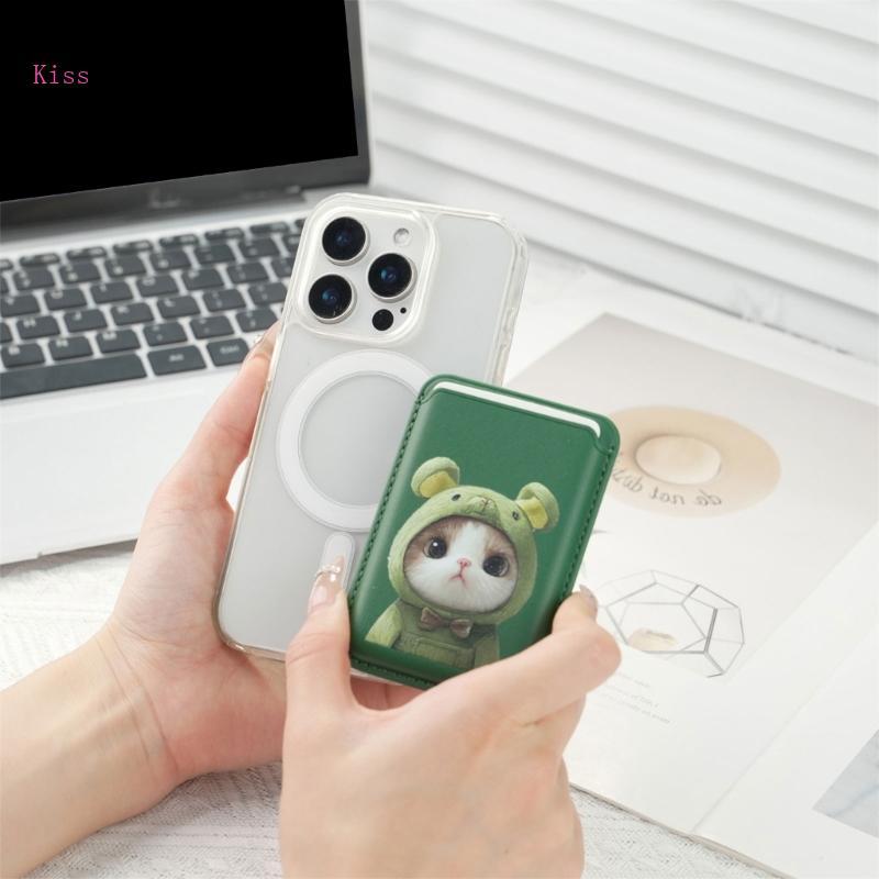 Kiss Artistic Print Magnetic Phone Wallet Secure Attachment Easy Access for Phone