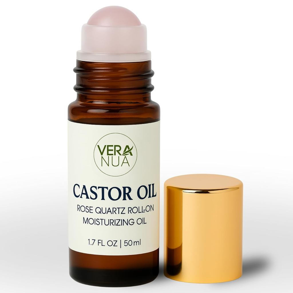 Rose Quartz Roller Dedicated Castor Oil-100% Pure Natural Cold Pressed, Hexane Free |     เหมาะสําหร