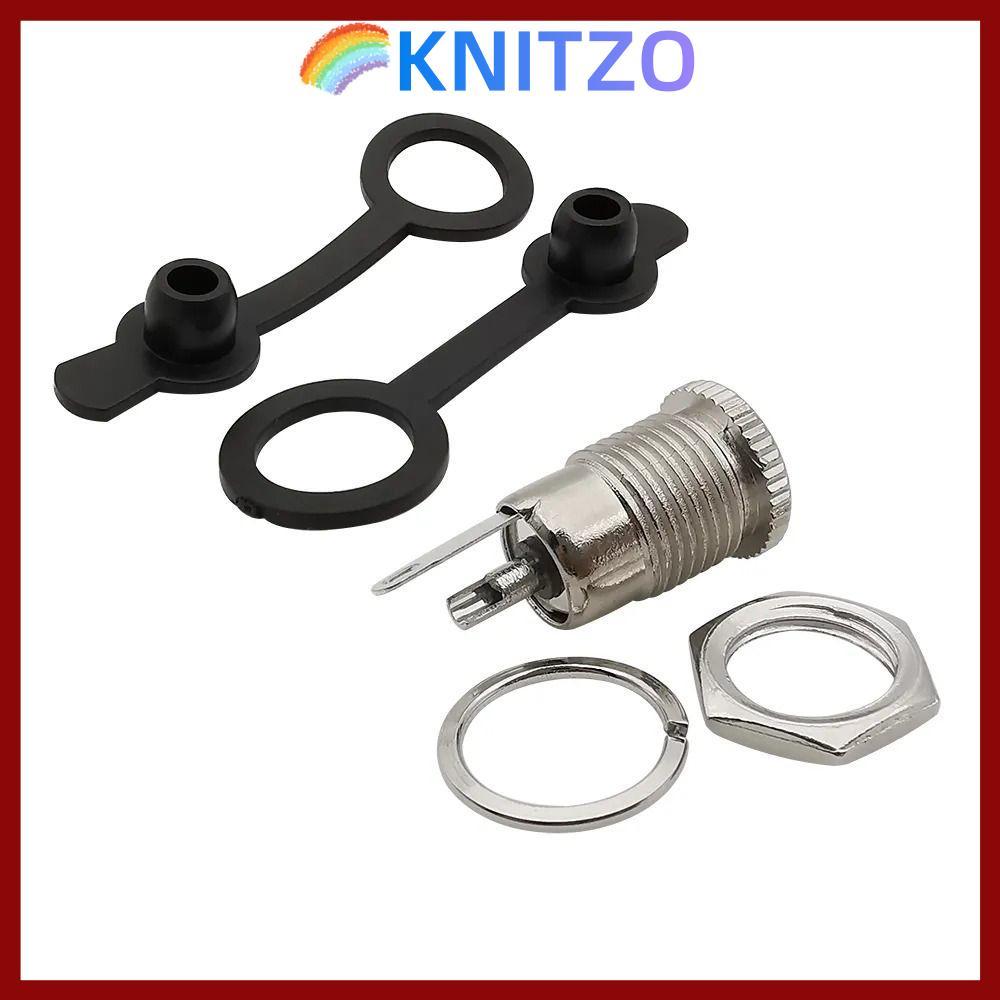 KNITZO DC Power Female Socket Jack, อะแดปเตอร์แจ็ค DC 5.5 x 2.1 มม., โลหะ DC-099 ทนทาน DC-099 ปลั๊กไ