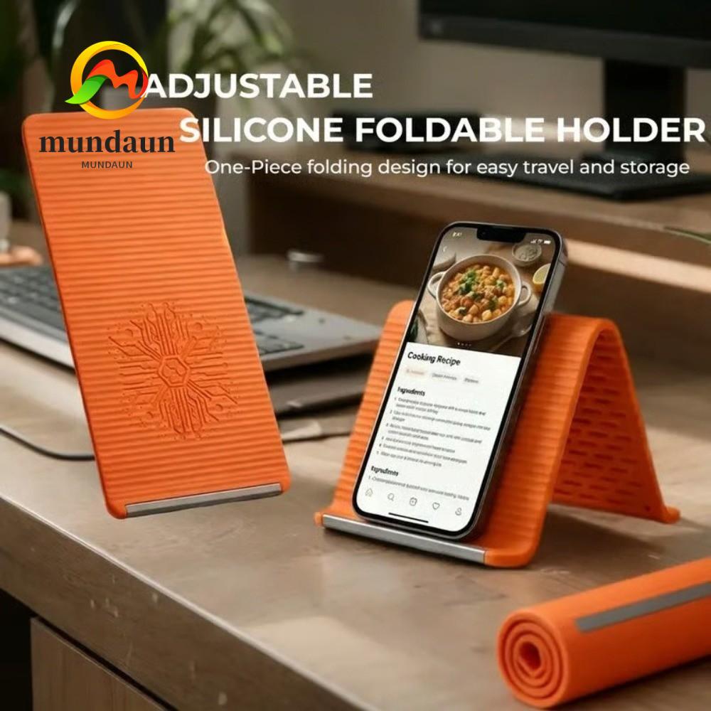 MUNDAUN ขาตั้งซิลิโคนที่เปลี่ยนรูปได้แบบยืดหยุ่น, ที่วางโทรศัพท์ซิลิโคนแบบพับได้อเนกประสงค์ Bendable, ของขวัญหลายมุมลื่นแบบพกพาที่วางโทรศัพท์กันลื่นเดสก์ท็อป