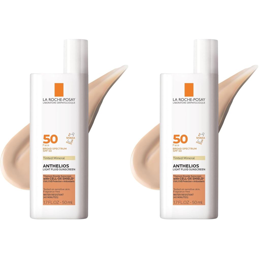 La Roche Posay Anthelios 50 Mineral Tinted Ultra Light Sunscreen Fluid 50ml/1.7oz (แพ็ค 2)