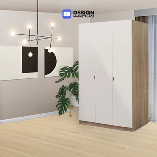 SB Design Square ตู้เสื้อผ้าบานเปิด ขนาด 120 ซม.รุ่น Preem สีไม้อ่อน (120x60x200 ซม.) แบรนด์ KONCEPT FURNITURE