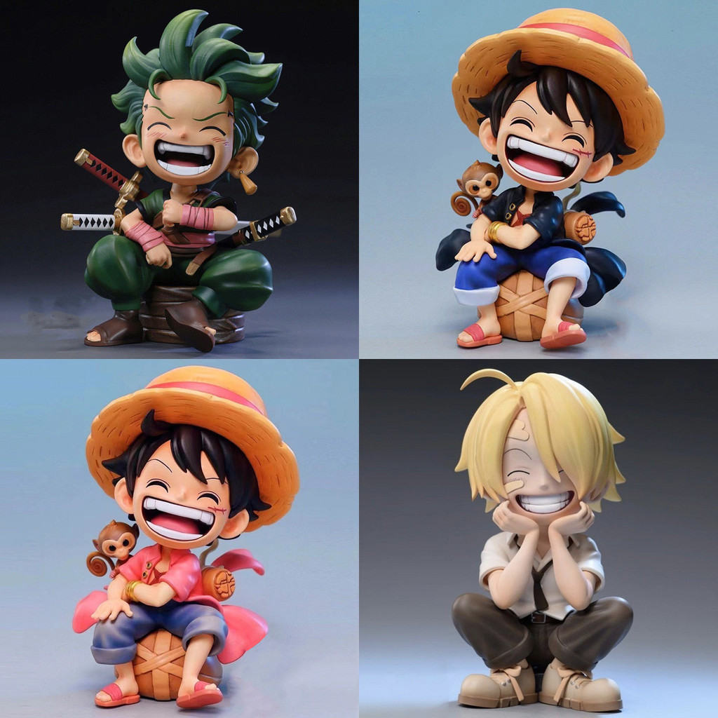 One Piece รุ่น Q ท่านั่ง Luffy Sauron Sanji รูปอินเทรนด์เล่นตุ๊กตาตกแต่งรถ