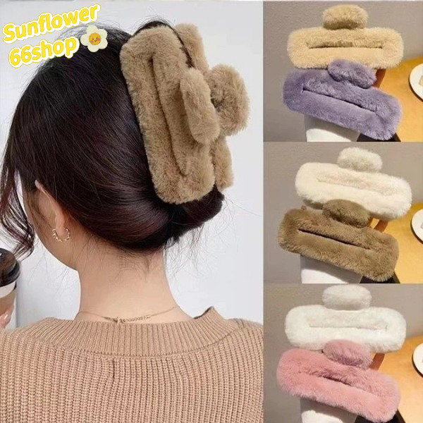 Sunflower66 พร้อมส่ง กิ๊ฟหนีบผม แบบขนสี่เหลี่ยมมาใหม่ กิ๊บหนีบผมแฟชั่นสไตล์เกาหลี😻