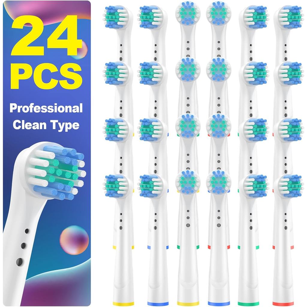 24 ชิ้นเปลี่ยนหัวแปรงสีฟันใช้งานร่วมกับ Oral-B Braun, Professional Clean ประเภทหัวแปรงสีฟันไฟฟ้า,เติ