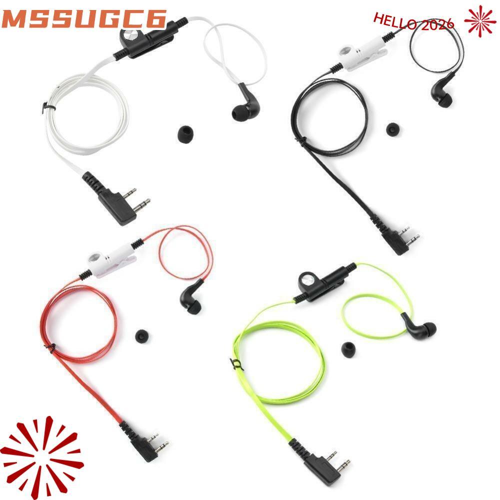 IMSSUG หูฟัง ABS 2 Way หูฟัง PTT Mic, 2 Pin Two Way วิทยุก๋วยเตี๋ยวสายหูฟังสําหรับ Kenwood Baofeng