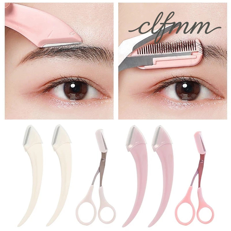 3 ชิ้นเซต กรรไกรตัดแต่งขนคิ้วTrimmer คิ้วสำหรับผู้หญิง ชุดแต่งคิ้ว ที่กันคิ้ว ทำให้คิ้วดูมีมิติมากขึ้น G3539