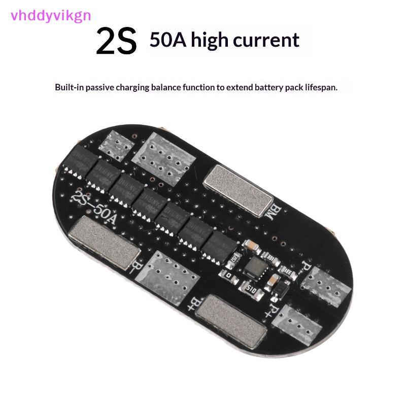 VHDD 2S 50A 3.7V BMS โมดูล Li Ion แบตเตอรี่ชาร์จป้องกันปลอดภัย Current Board สําหรับ Outdoor Camping
