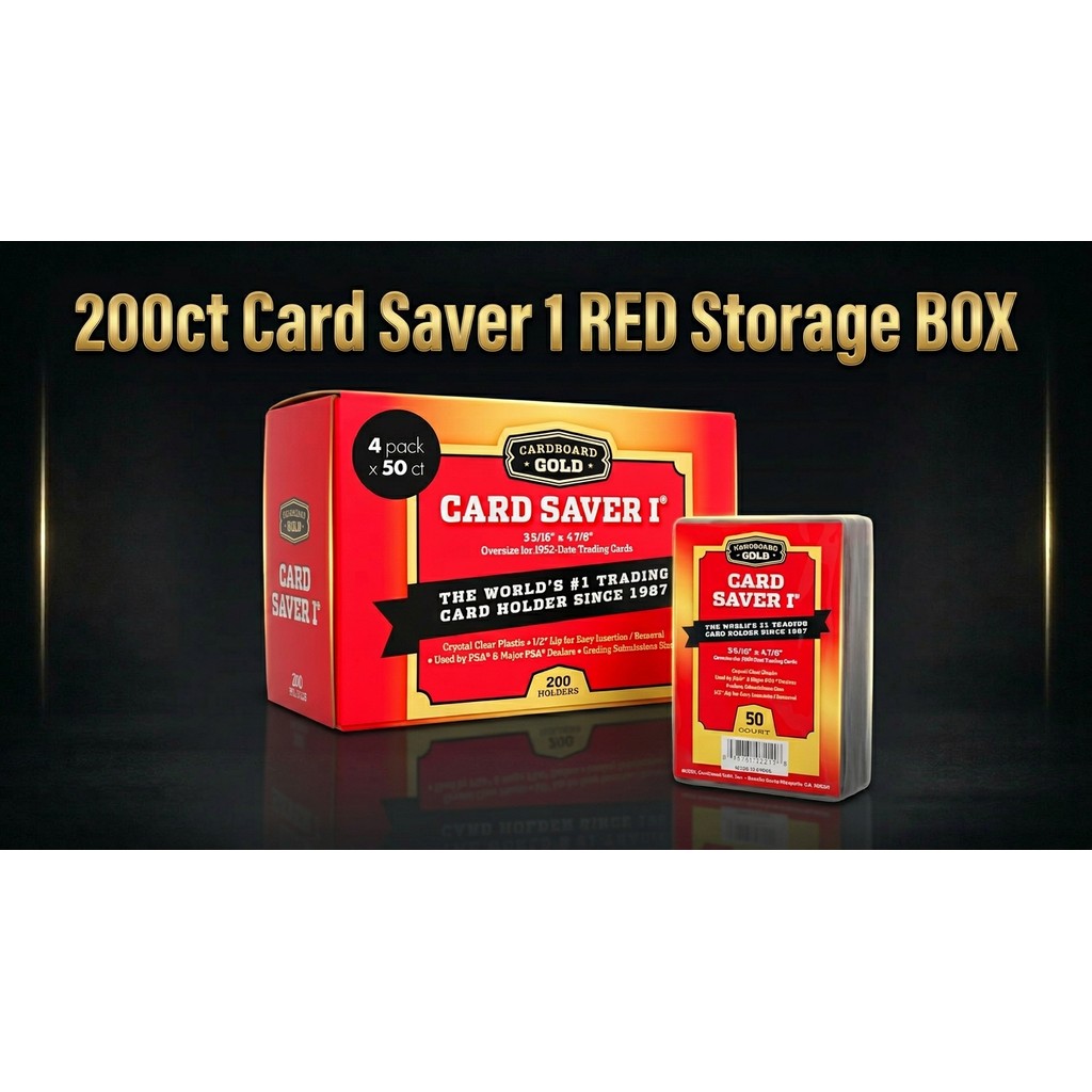 200ct Card Saver 1 in RED Storage BOX - Cs1 Graded Card Submissions by Cardboard Gold