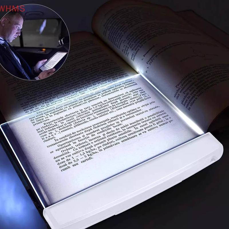 (WHMS) ไฟ LED อ่านหนังสือบนเตียง, ไฟบุ๊คมาร์คแบบแผงแบนสะดุดตา, โคมไฟอ่านหนังสือแบบพกพา, ไฟกลางคืนขนาดเล็ก, รถยนต์, ท่องเที่ยว, ของขวัญ