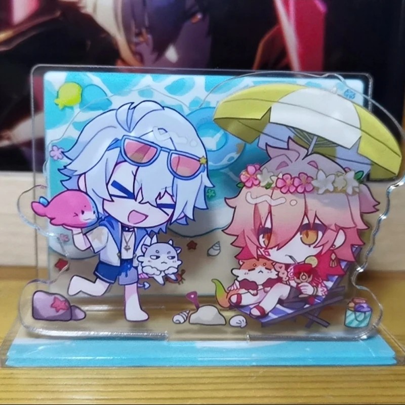 Standee อะนิเมะผลกระทบ Honkai 3rd Mica รุ่น Kevin Kaslana โต๊ะเรียนตกแต่งอุปกรณ์เสริมเกมสะสมของขวัญท