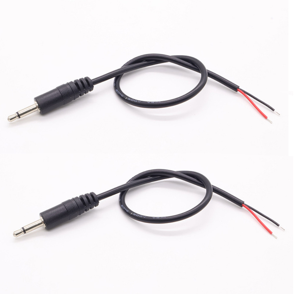2PCS 3.5 มม.1/8" TS Mono Audio Male Plug to Bare Wire Open End Cable, TS 2Pole Jack Connector to Speaker Wire Pigtail Cable for Headphone Speaker Controller DIY Repair Replacement L