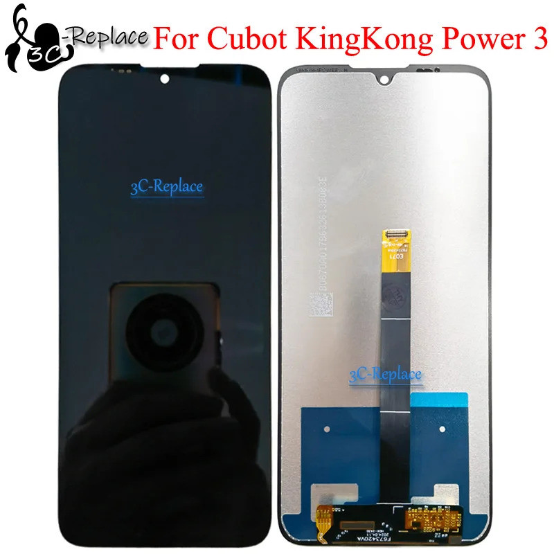 สีดํา 6.72 นิ้วสําหรับ Cubot KingKong Power 3 LCD DIsplay หน้าจอสัมผัส Digitizer แผงประกอบอะไหล่
