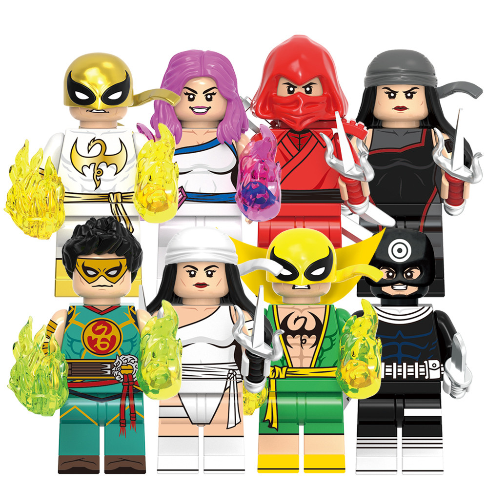 New Heroes ตัวเลขของเล่น Rivals Iron Fist Elektra Bullseye Hand Ninja Jessica Jones บล็อกของเล่น