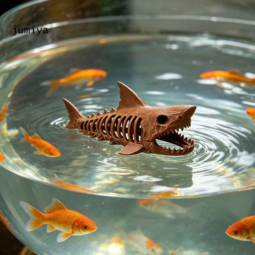 3d พิมพ์ Aquarium เครื่องประดับ 3d พิมพ์ Shark Skeleton Aquarium Hideout ลอย Betta ปลากุ้ง Cave ตกแต
