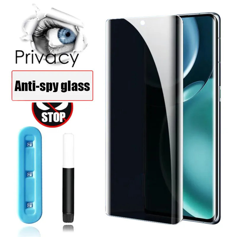 สําหรับ Infinix หมายเหตุ 50S 40S 40 Pro Plus Hot 60 50 Pro Plus Zero 40 30 4G 5G Anti-Spy UV Liquid โค้งคลุมทั้งหมดกระจกนิรภัยความเป็นส่วนตัวตัวป้องกันหน้าจอส่วนตัว