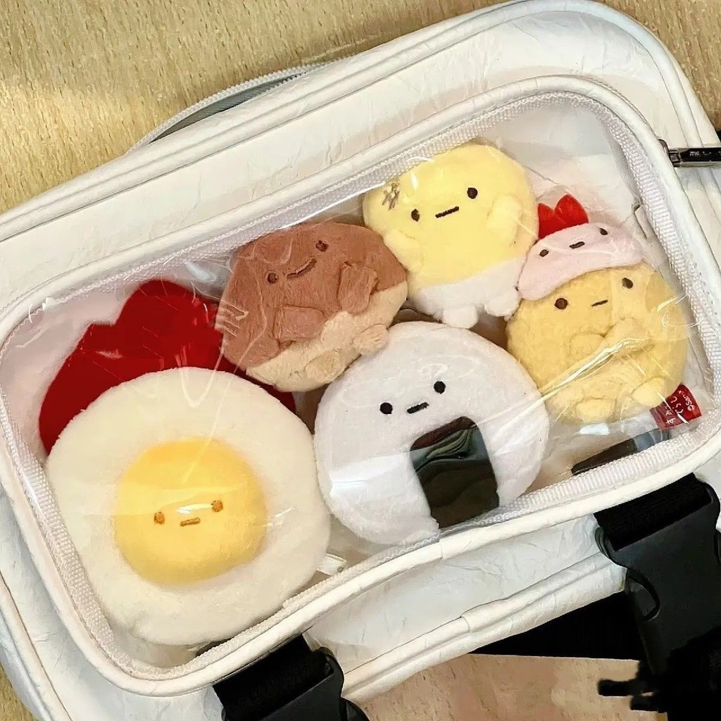 น่ารัก san-x Corner Creature Corner Cute Pet Bread Series กุ้งทอดไข่ดาว Mini Plush Doll 4.23 PDDA202