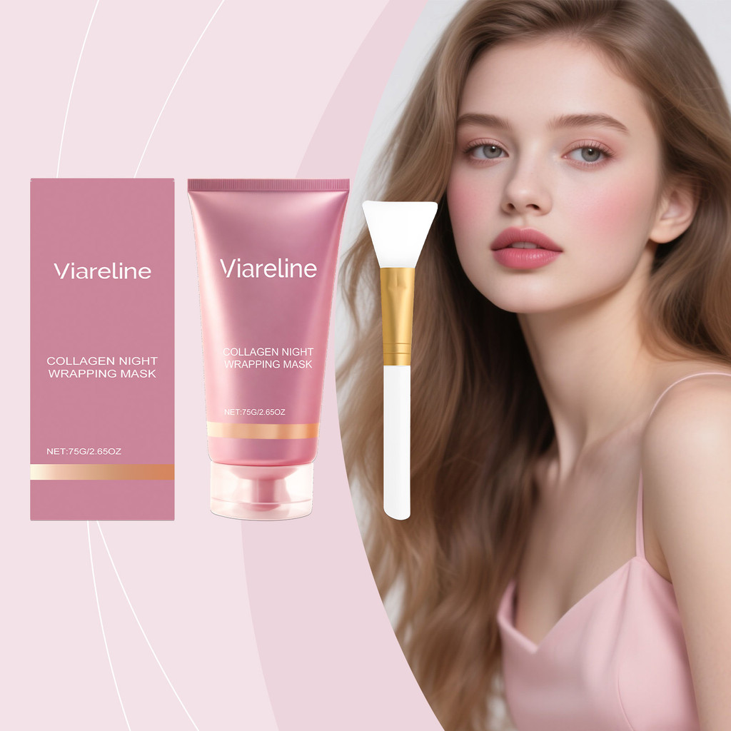 [คลังสินค้าพร้อม] VIARELINE Collagen Peeling Mask Moisturizing Facial Skin Daily Cleansing Moisturiz