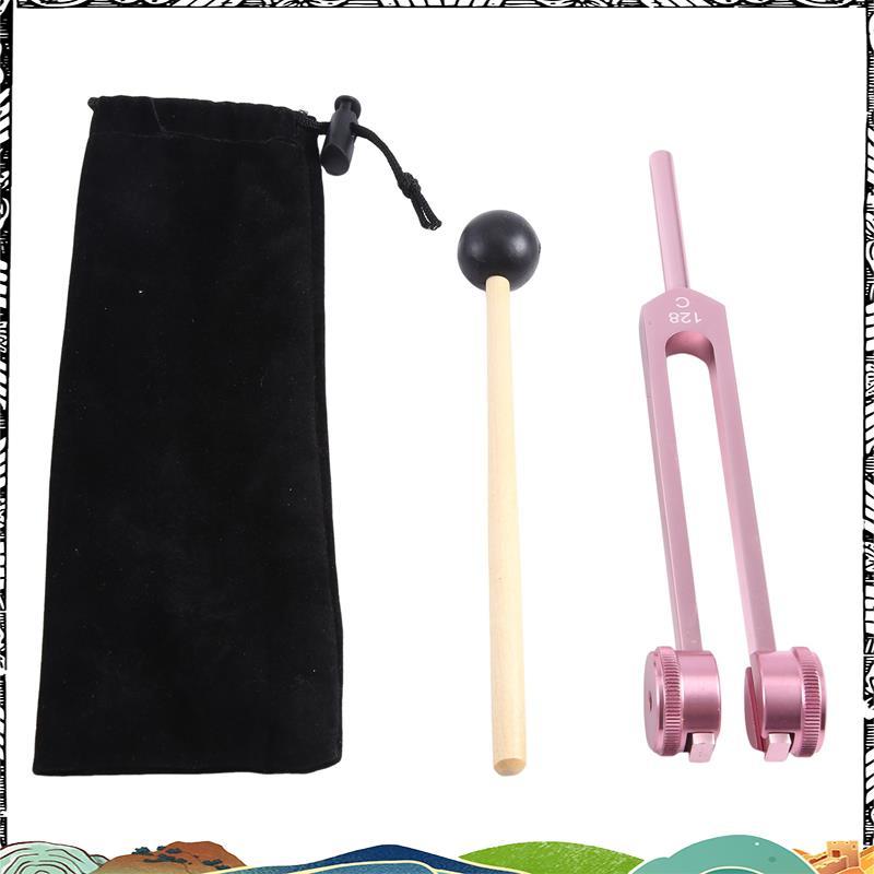 Super 1 ชิ้น Chakra Tuning Fork Set 10 Soul Weighted Tuning Forks Set Aluminium Alloy 128Hz Tuning F