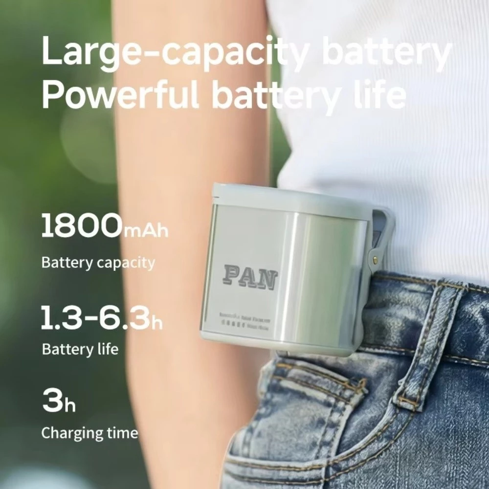 พัดลมหนีบพกพา 1800mAh จอ LED ปรับความแรง 100 ระดับ หมุน 360 องศา thumbnail 6