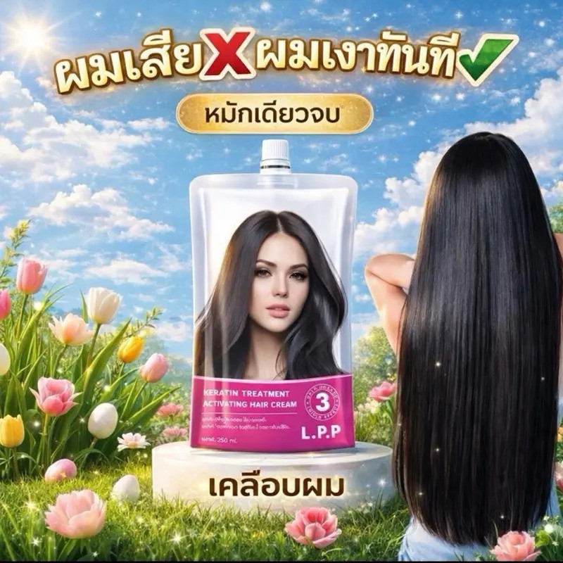 ตะกร้าบริษัท ที่สุดของ LPP ต้อง MF เท่านั้น เคราตินสดเกรดพรีเมี่ยม ขนาดใหญ่ 530มล บํารุงผม