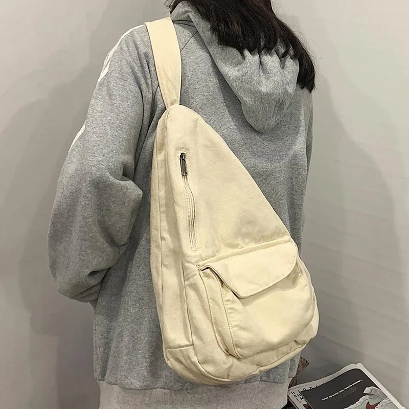 HOCODO Canvas Bags For Women 2022 Women Shoulder Messenger Bags Unisex Canvas Crossbody Bags Multi-p