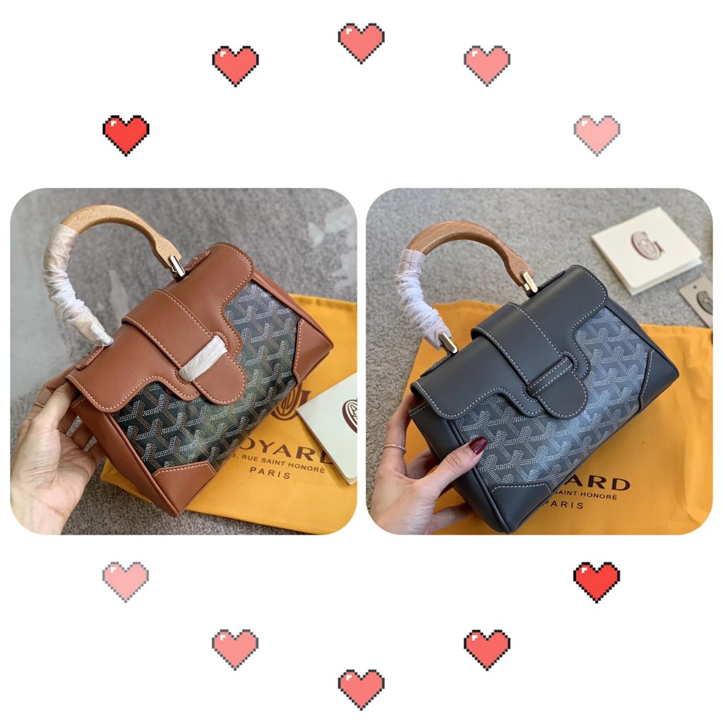 กระเป๋าสตรี Goyard สไตล์ใหม่ Saigon Mini พร้อมด้ามไม้ สำหรับสะพายข้างและเป็น Messenger Bag