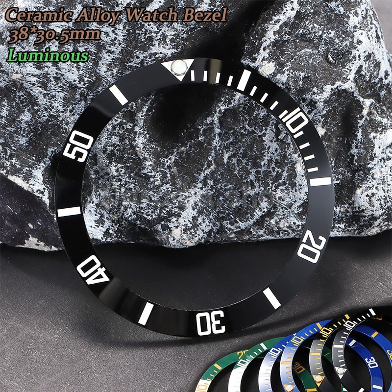 38 * 30.5 มม.สําหรับ NH35/36 GMT Water Ghost สําหรับ Seiko สําหรับ Rolex เซรามิคนาฬิกา Bezel ใส่แหวน Slope Scale แหวน Luminous นาฬิกาเปลี่ยน