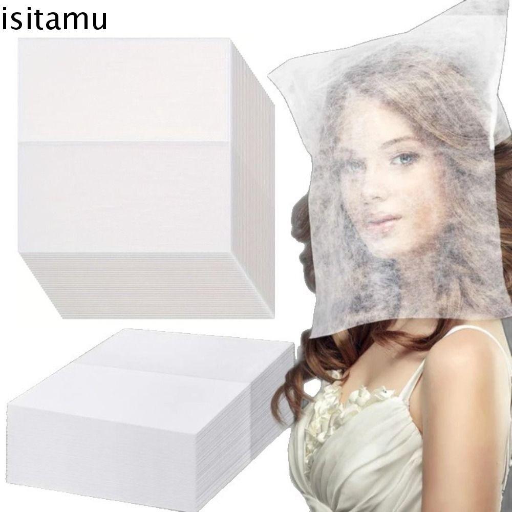 ISITAFT Protective Hood 100 ชิ้น ทำจากเนื้อผ้ายืดหยุ่นไม่ทอ ระบายอากาศได้ดี มีน้ำหนักเบาและขนาดใหญ่ เหมาะสำหรับการปกป้องเครื่องสำอางและการใช้งานในงานแต่งงาน