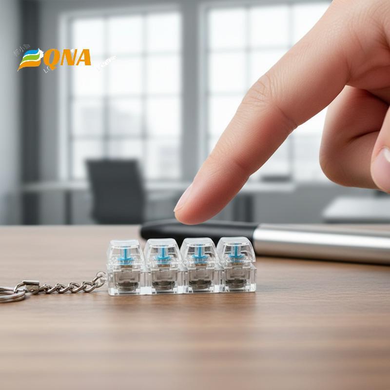 [QNA] 4Key Mechanical Keyboard Axis Tester ไฟ LED Key Switch Tester Keycap Sampler สําหรับเล่นเกมสํานักงานโรงเรียนความเครียดบรรเทาพวงกุญแจใหม่