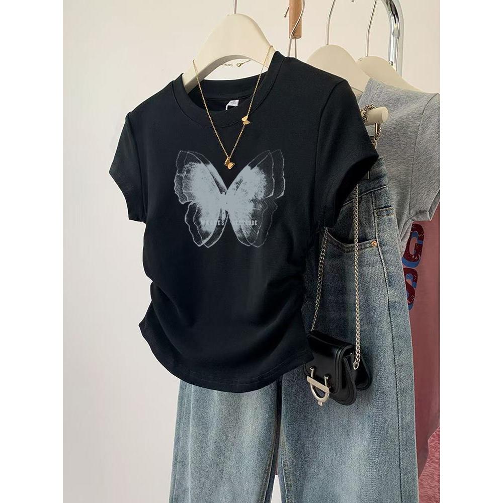 M-4XL มีหลายไซซ์ให้เลือกเสื้อยืดครอป เสื้อผ้าแฟชั่นสวยๆ เสื้อยืดสวยๆผู้หญิง เสื้อครอปเข้ารูป เสื้อสาวอวบ คุณผู้หญิง