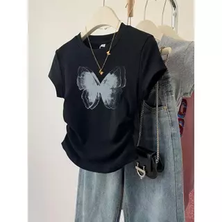 M-4XL มีหลายไซซ์ให้เลือกเสื้อยืดครอป เสื้อผ้าแฟชั่นสวยๆ เสื้อยืดสวยๆผู้หญิง เสื้อครอปเข้ารูป เสื้อสาวอวบ คุณผู้หญิง