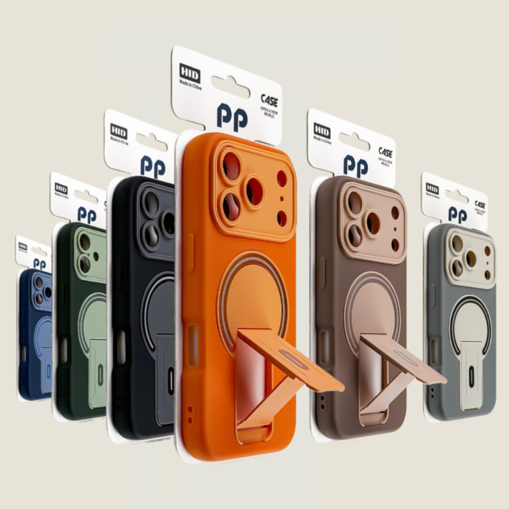 เคสโทรศัพท์แม่เหล็กหรูหราพร้อมขาตั้ง | ผิวนุ่มทัช-ฟีล | แม่เหล็ก | กันกระแทก | สําหรับ iPhone 17 Pro Max, iPhone 16 ,15,14 PHD