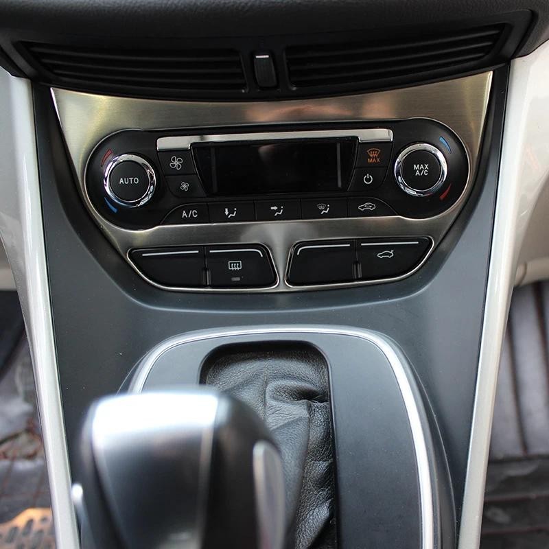 My Good Car สแตนเลสแผงเครื่องปรับอากาศสติกเกอร์ Center Control สําหรับ Ford Kuga Escape 2013 - 2016 