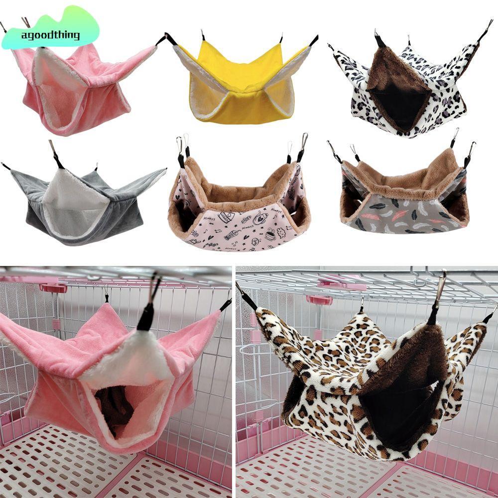 AGOODTHING ถุงนอนสัตว์เล็กน่ารัก Double-layer Thicken สบายกระต่ายกระรอก Warm Cage House