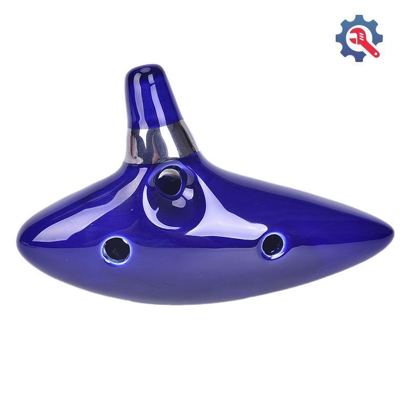 [GEX] 12 หลุม Ocarina เซรามิค Alto C ของ Ocarina ขลุ่ย Blue Ocarina เครื่องดนตรี
 [TH]