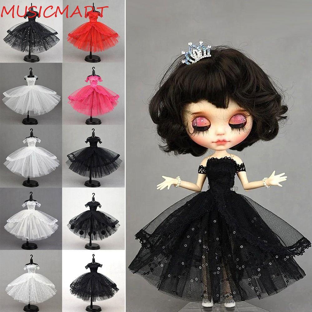 ชุดเดรสตุ๊กตา MUSICMART,ชุดราตรีลูกไม้ตุ๊กตาเสื้อผ้า,แฟชั่นชุดราตรีหลาย Tutu Dotted Doll Princess Dr