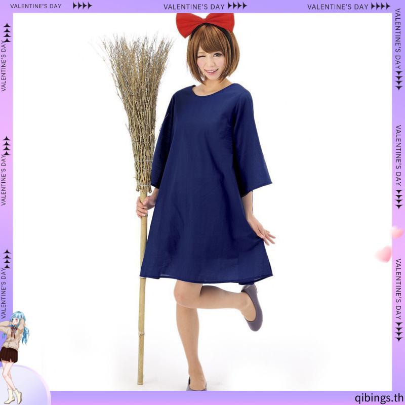 สาว Kiki 's Delivery Service ฮาโลวีนคอสเพลย ์ เครื ่ องแต ่ งกายชุดแม ่ มด Kawaii เด ็ ก Kiki ชุด