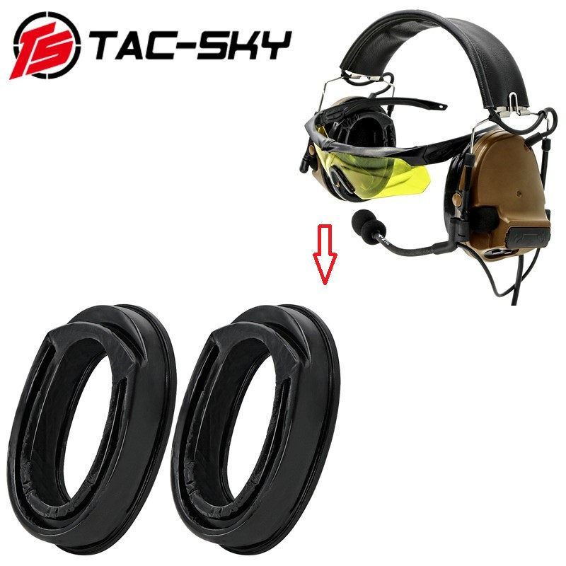 หูฟัง Earmuffs พร้อมแว่นตาซิลิโคนแบบคล้องศีรษะ สำหรับ TAC-SKY COMTAC I/II/III 2 ชิ้น