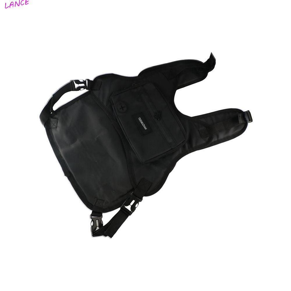 LANCE Hip Hop Vest Bag, Hip Hop Functional Chest Bag,Functional Vest Bag Waterproof Streetwear Large